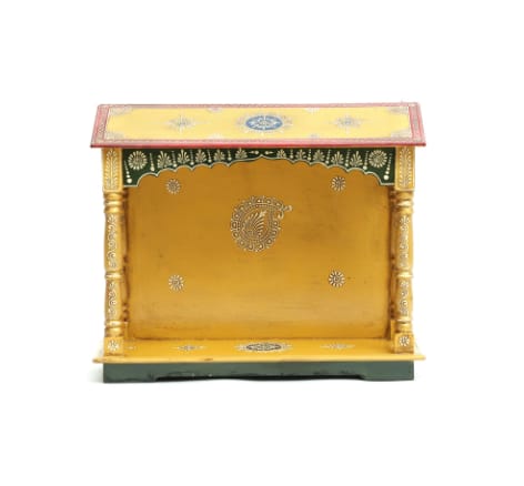 Wooden Yellow Mandir 6*19*16-V Home Decor
