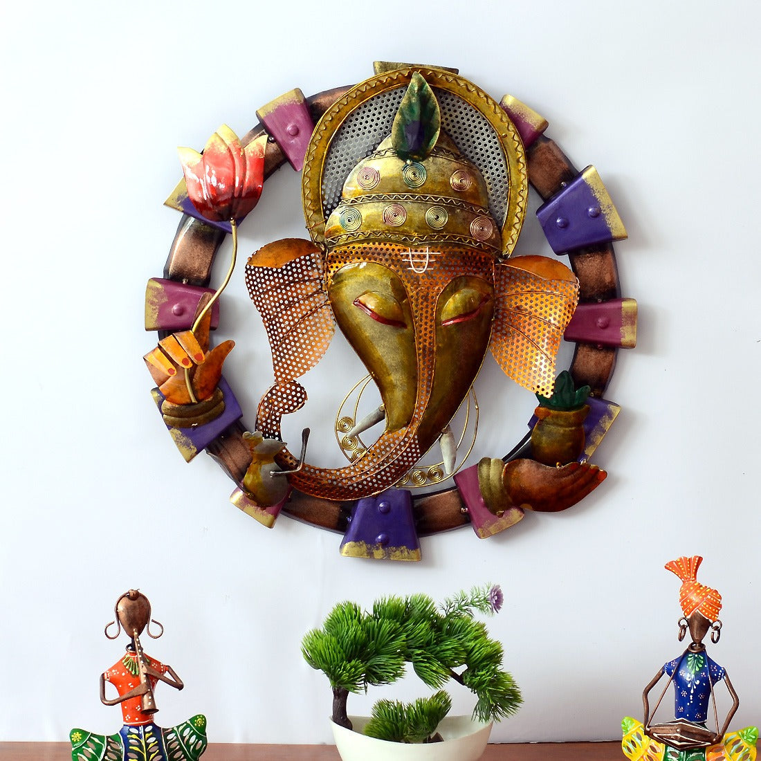 Ganesh lotus Wall Decor 19*19*2-V Home Decor