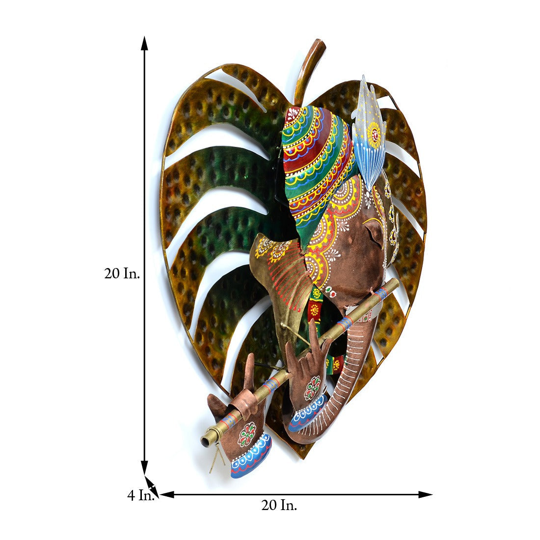 Leaf Ganesh Wall Decor 20*20*4-V Home Decor