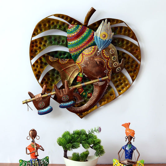 Leaf Ganesh Wall Decor 20*20*4-V Home Decor