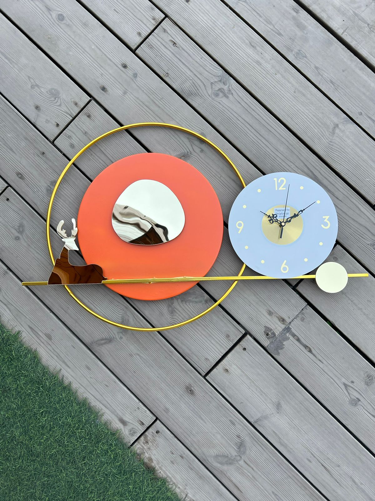 Sun Set Deer Clock 20*35-V Home Decor