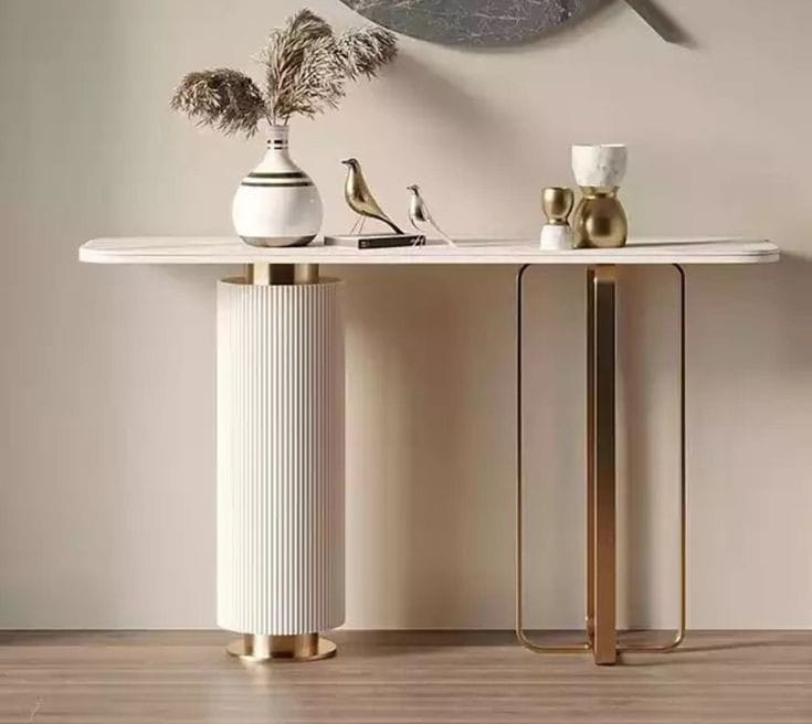 Stainless Steel Console white Table 48*14-V Home Decor