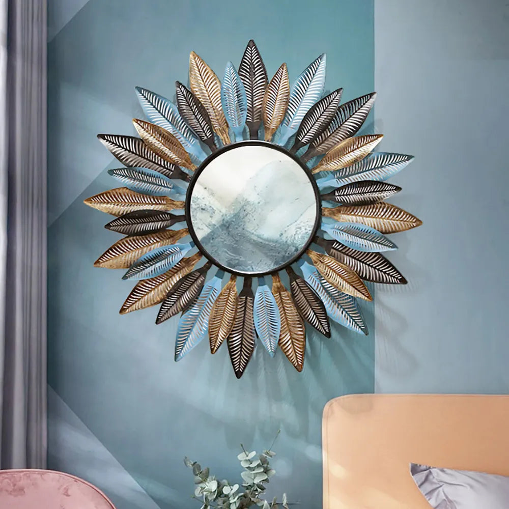 Leaf Mirror multicolor 30*30-V Home Decor