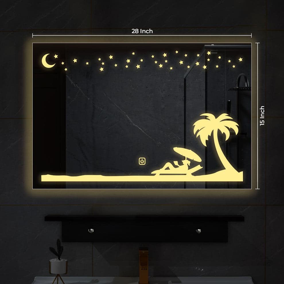 Tree Rectangular Theme Based LED Mirror 28*15
