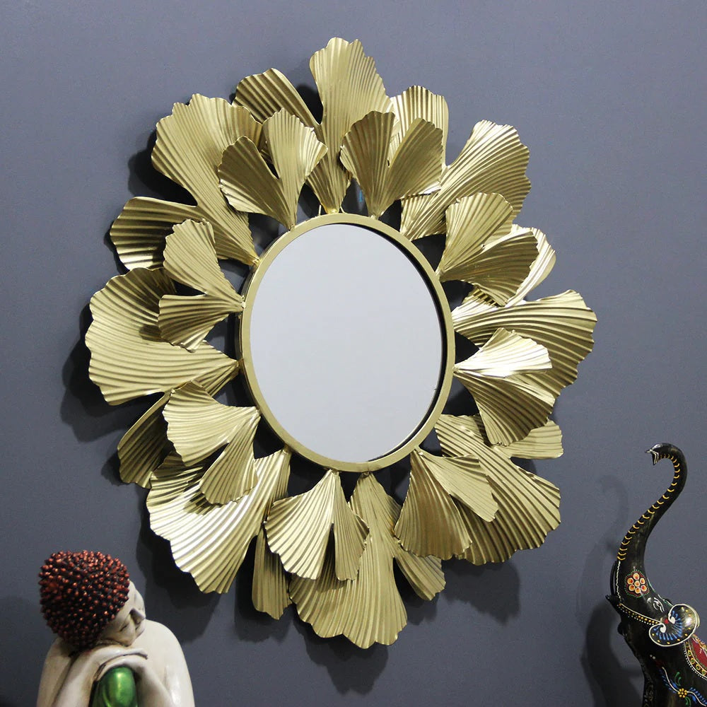 Ginkgo Flower Mirror Wall Decor 24*24