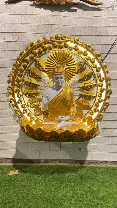 Lotus Buddha With Karma Wheels 17*12*24