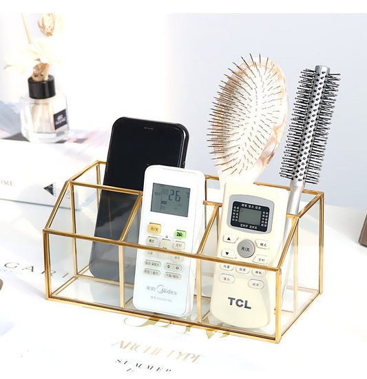 🎁 Luxury brass glass cosmetic storage box (100% off)