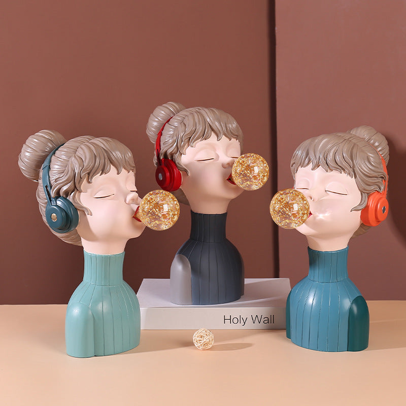 Music girl resin ornaments