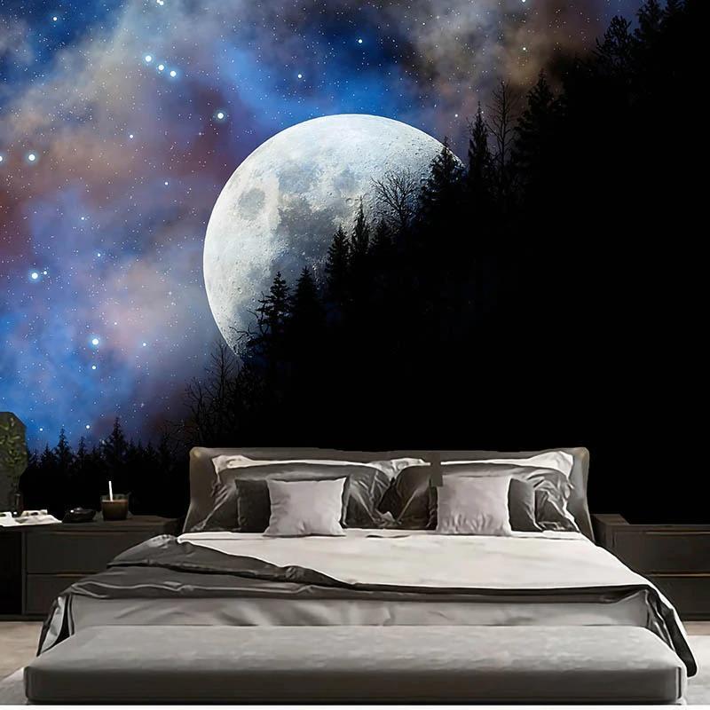 Tapestry - Printed Moon Dark Side Tapestry Multifunctional Tapestry Sitting Carpet Wall Mount