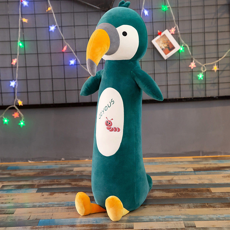 Cute parrot long pillow