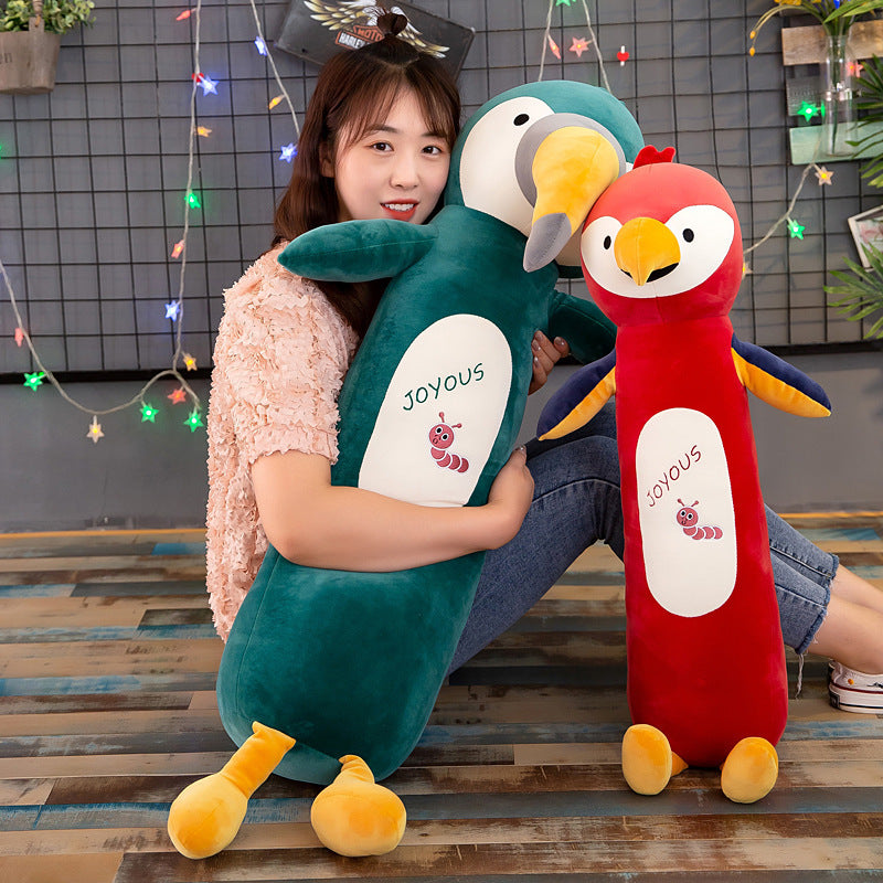 Cute parrot long pillow