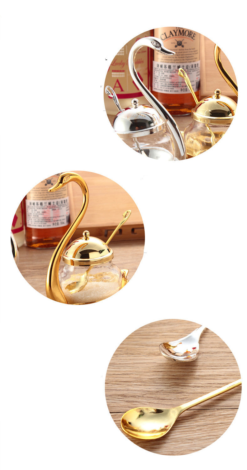 Fashionable Exquisite Swan Candy Cup Seasoning Jar