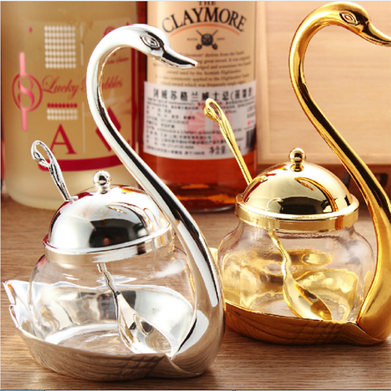 Fashionable Exquisite Swan Candy Cup Seasoning Jar