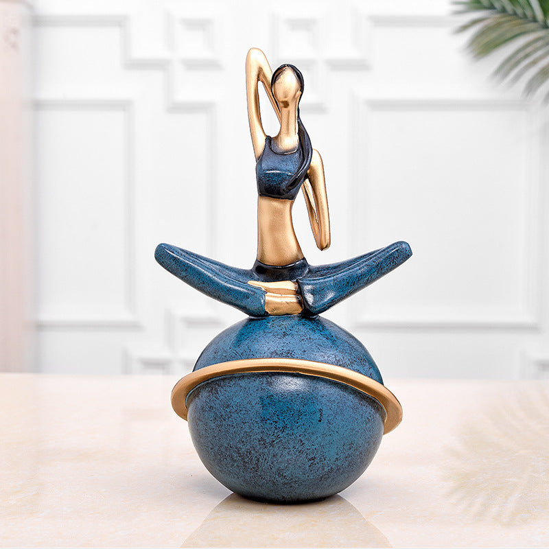 Cute Girl Yoga Ornaments Creative Desktop Decoration Small Jewelry Personalized Yoga Small Ornaments Resin Crafts