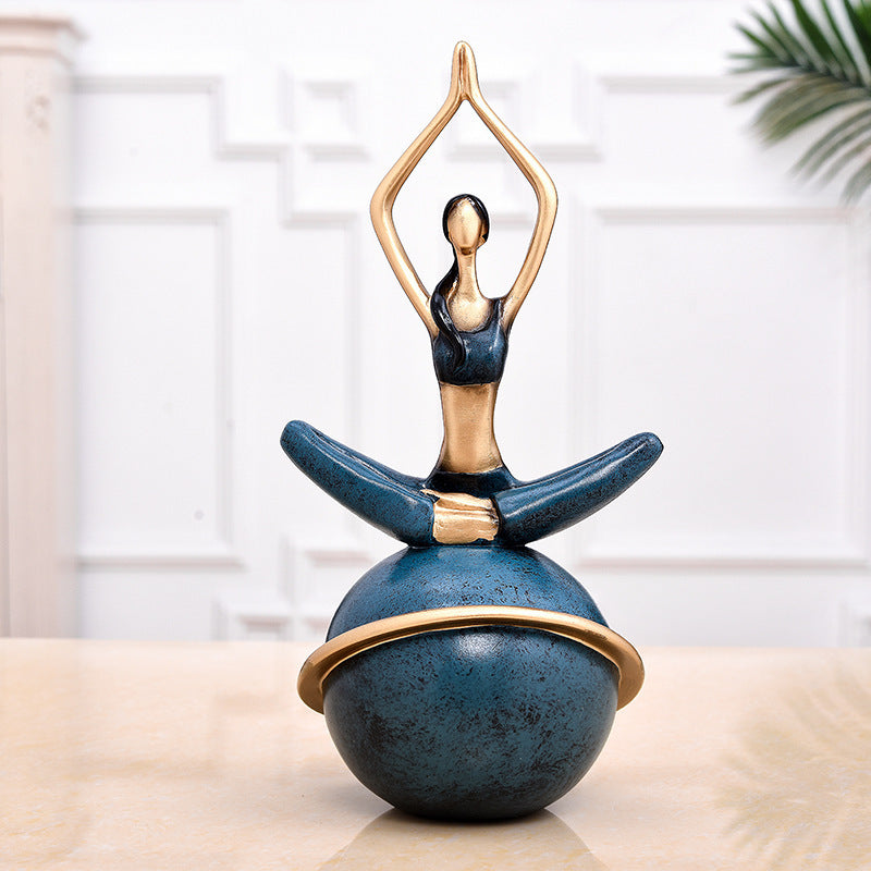 Cute Girl Yoga Ornaments Creative Desktop Decoration Small Jewelry Personalized Yoga Small Ornaments Resin Crafts