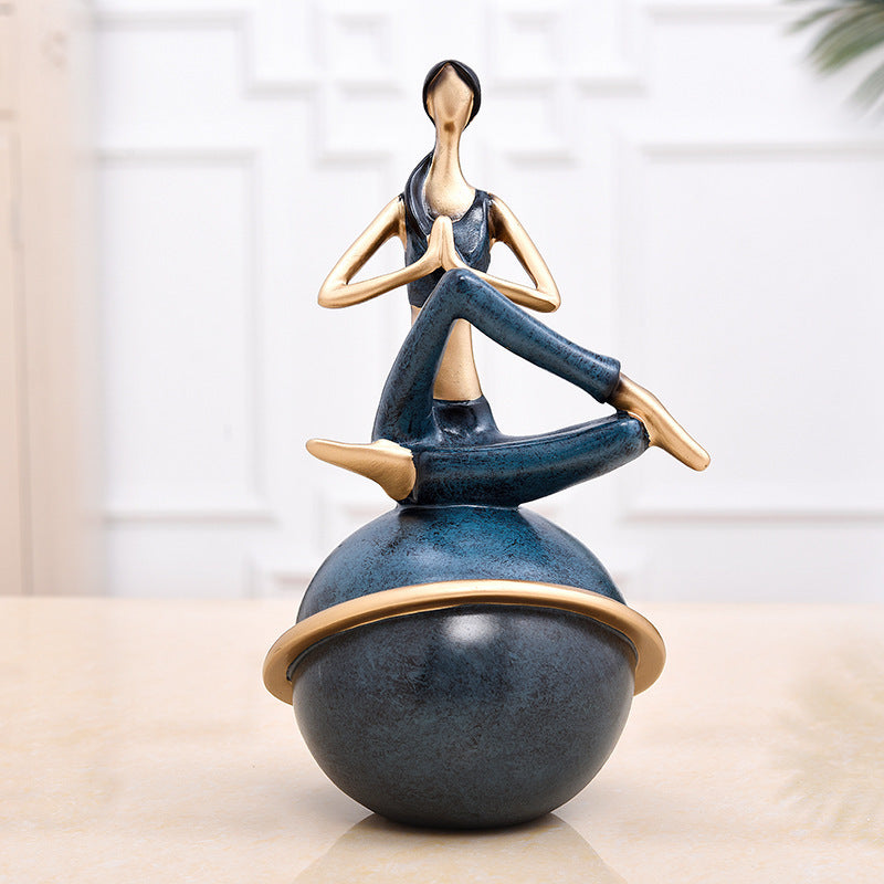 Cute Girl Yoga Ornaments Creative Desktop Decoration Small Jewelry Personalized Yoga Small Ornaments Resin Crafts
