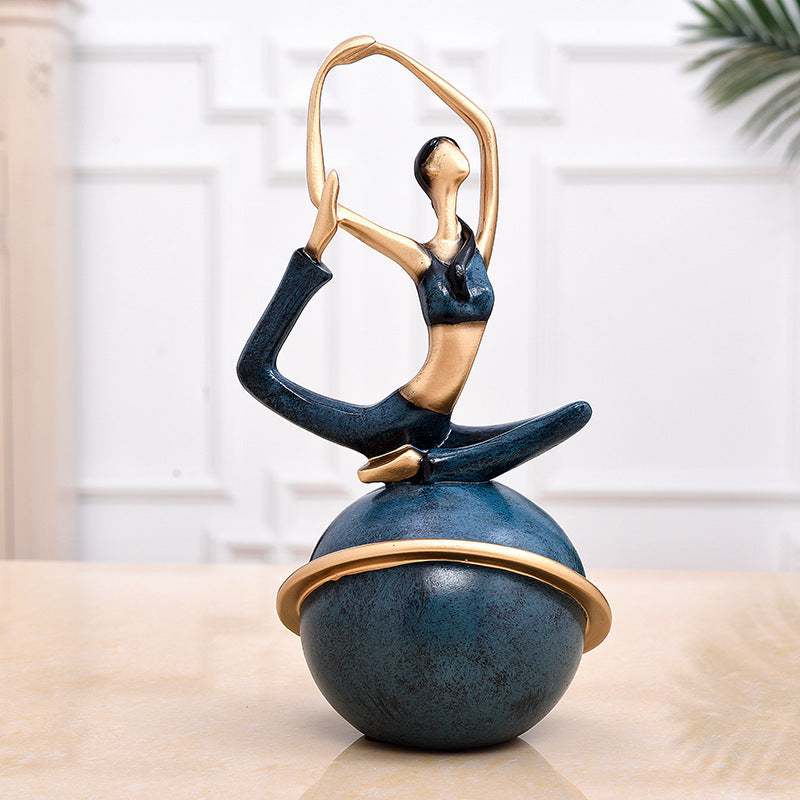 Cute Girl Yoga Ornaments Creative Desktop Decoration Small Jewelry Personalized Yoga Small Ornaments Resin Crafts