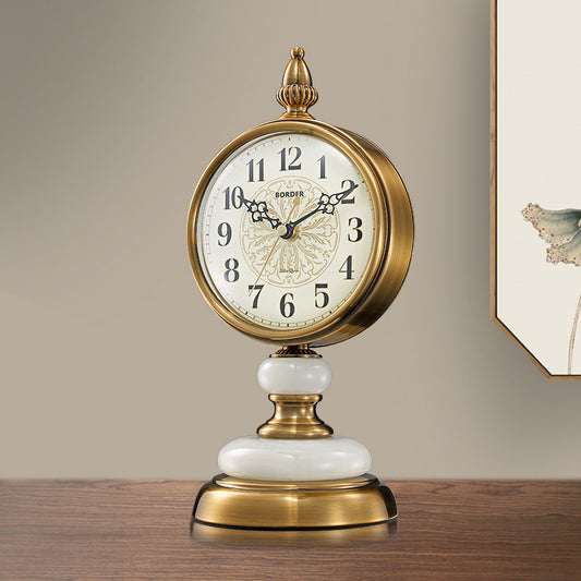New Chinese Style Living Room Desk Clock Desktop Silent Craft Clock Ornaments