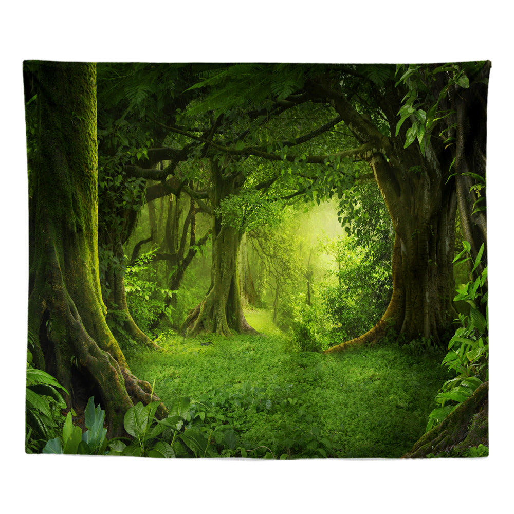 Green Forest Series Tapestry Painting-V Home Decor