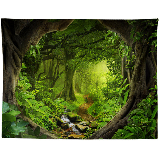 Green Forest Series Tapestry Painting-V Home Decor