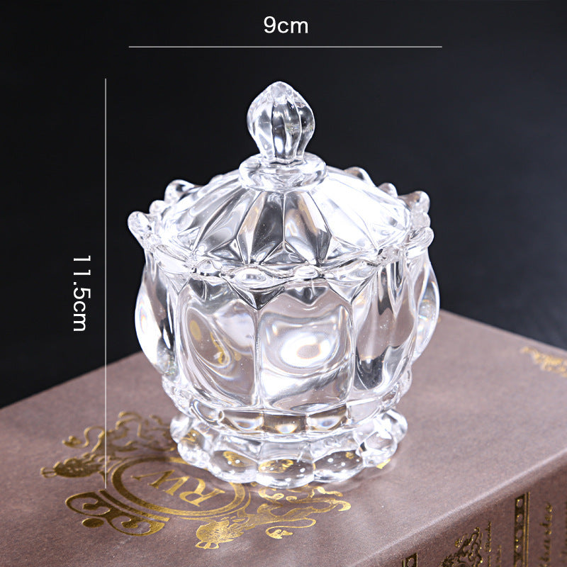 🎁 European Luxury Crystal Glass Sugar Bowl Storage Jar Jewelry Candy Jar Toothpick Box With Lid American Decorative Ornaments (100% off)