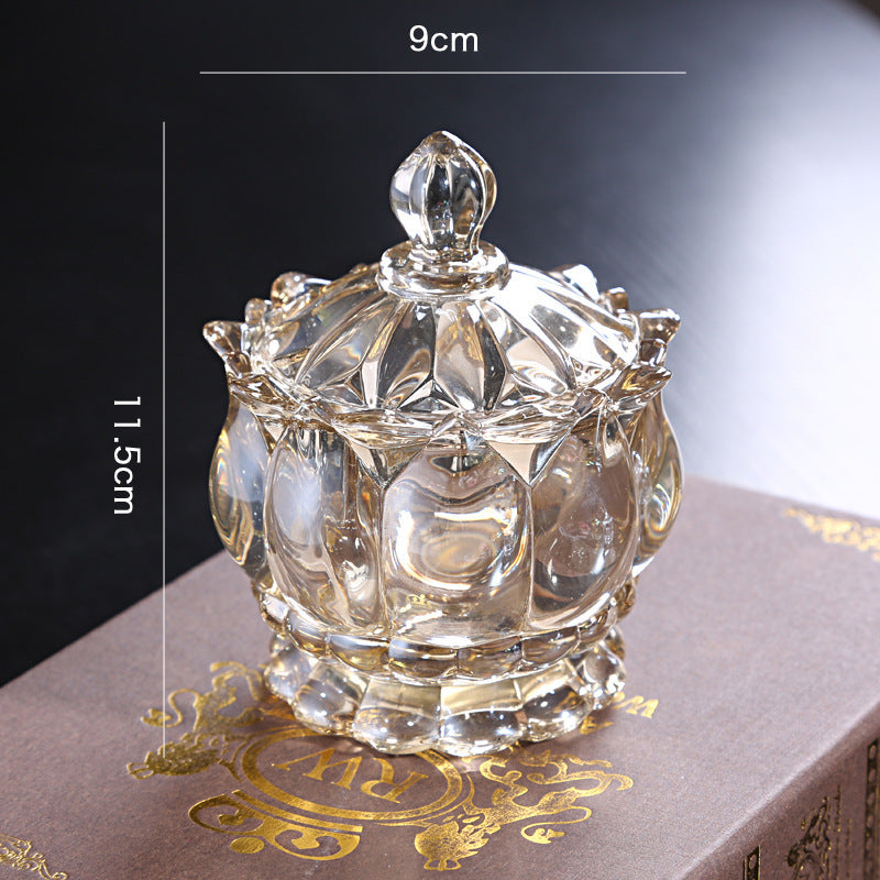 🎁 European Luxury Crystal Glass Sugar Bowl Storage Jar Jewelry Candy Jar Toothpick Box With Lid American Decorative Ornaments (100% off)