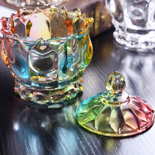 🎁 European Luxury Crystal Glass Sugar Bowl Storage Jar Jewelry Candy Jar Toothpick Box With Lid American Decorative Ornaments (100% off)