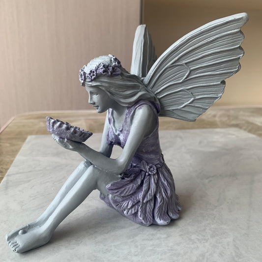 🎁 Angel Girl Statue Bouquet Flower Fairy Garden Ornament (100% off)