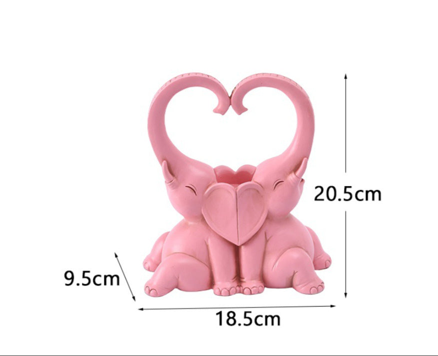 🎁 Couple Elephant Candlestick Decoration Resin Crafts (100% off)