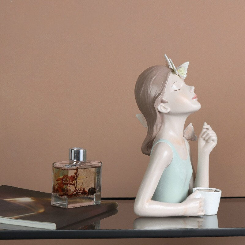 Looking up at the girl resin tray