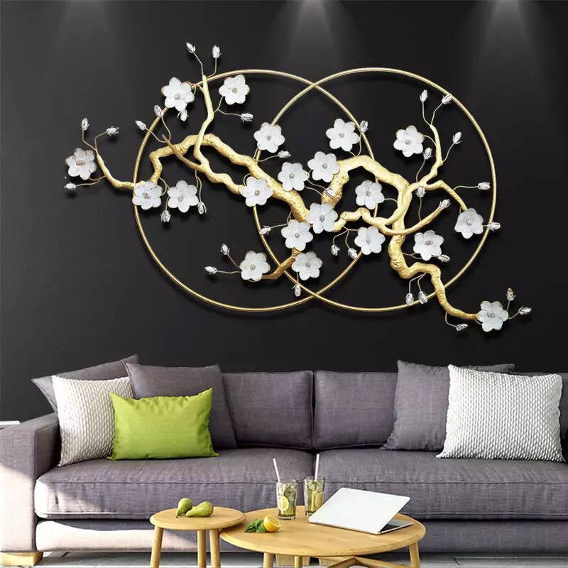 Metallic white flower Wall Hanging