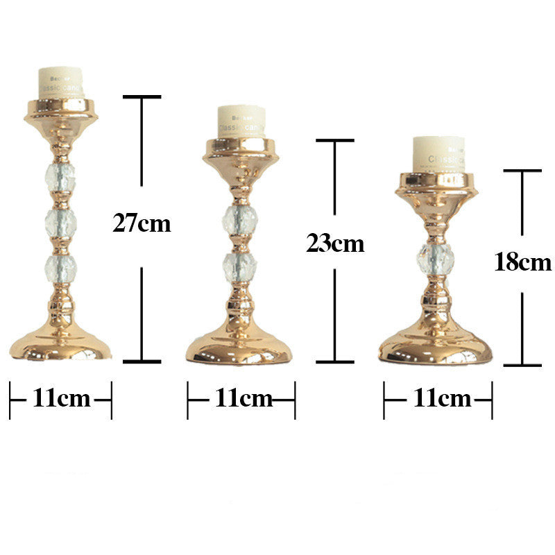 European Gold Crystal Electroplating Candle Holder Ornaments