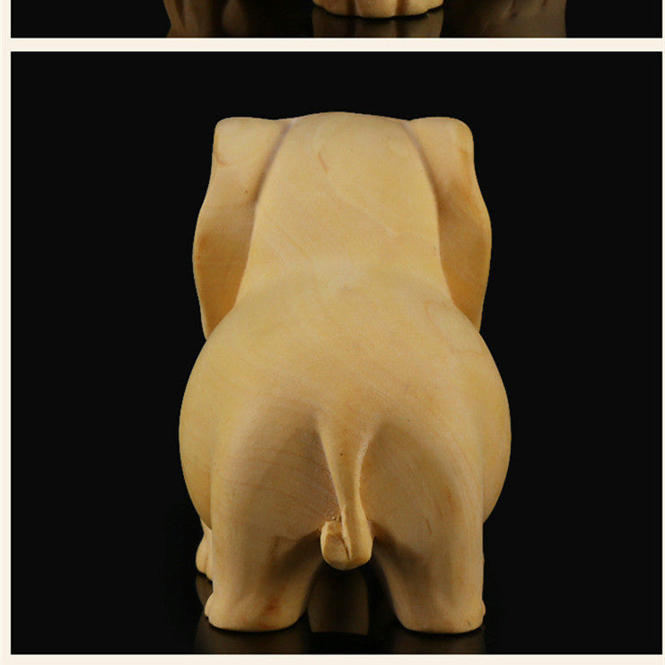 Sculptures And Figurines For Interior Cute Wood Carving Animals Statue Decoration Ornaments-V Home Decor