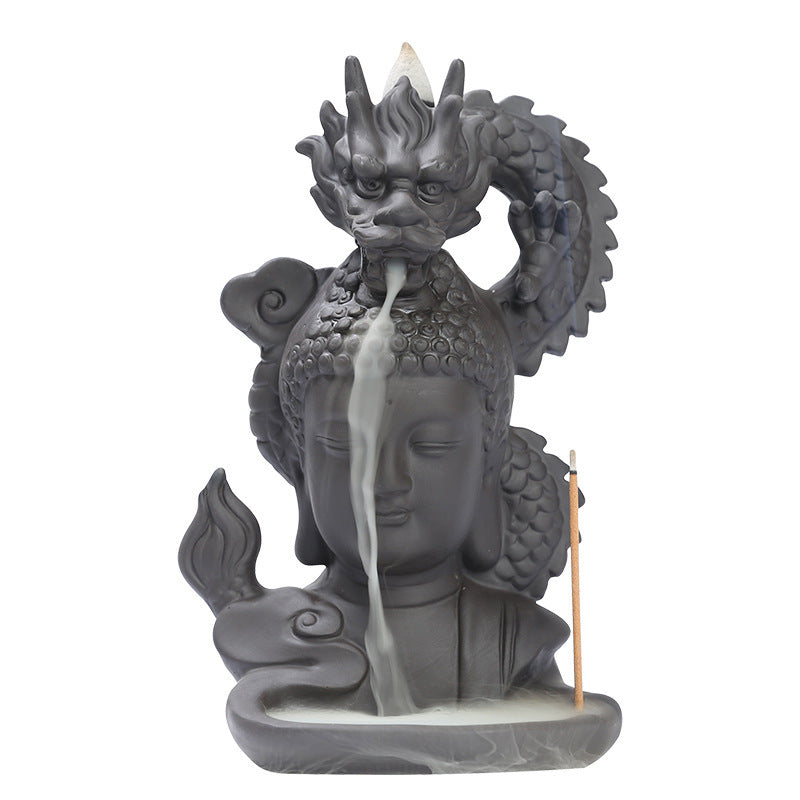 Purple Sand Buddha Reverse Flow Ceramic Aromatherapy Furnace