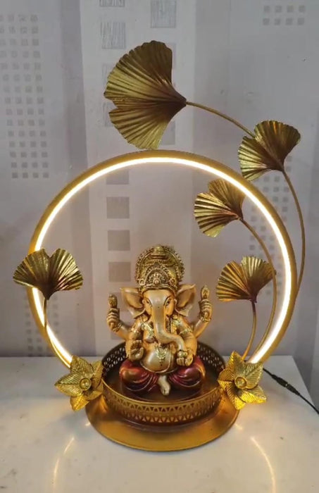 Polyresin Ganesha With LED Stand 24*10