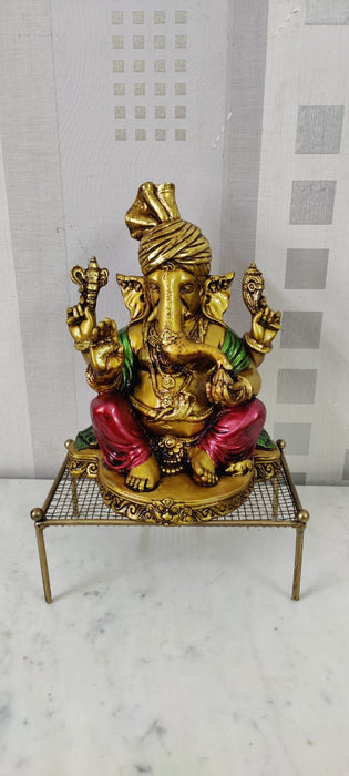 Polyresin  Ganesha Idol On Cot 9*15