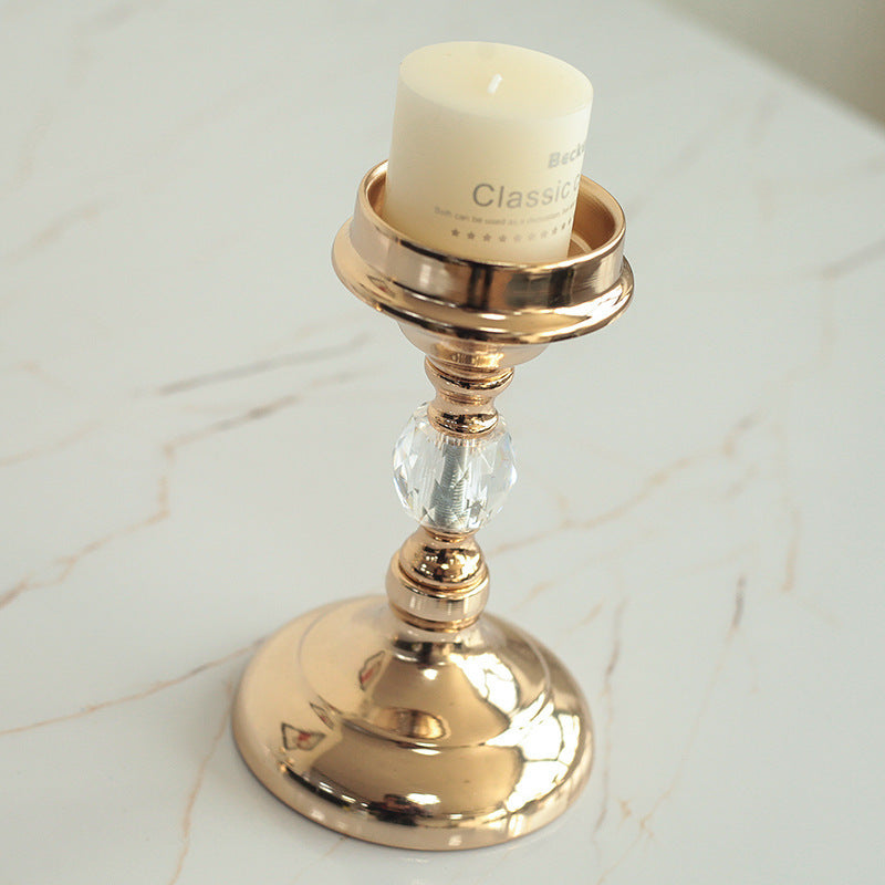 European Gold Crystal Electroplating Candle Holder Ornaments