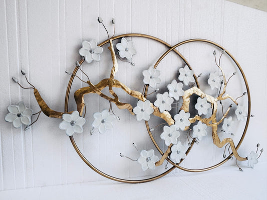 Metallic white flower Wall Hanging