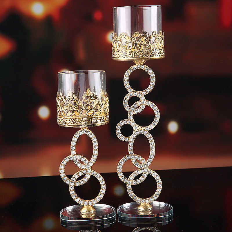 Modern Minimalist Cylindrical Glass Crystal Candle Holder