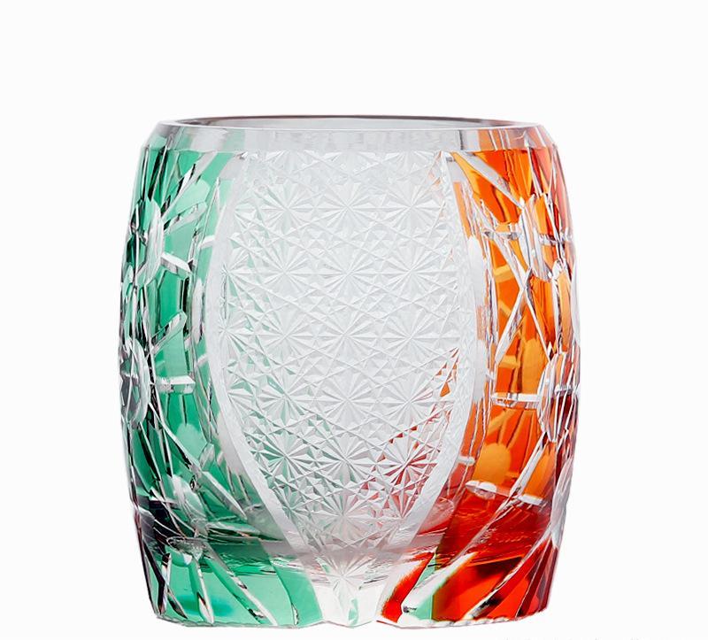 🎁 Japanese-style Edo Cut Hand Carved Crystal Glass Whisky Tumbler Mild Luxury Retro (100% off)