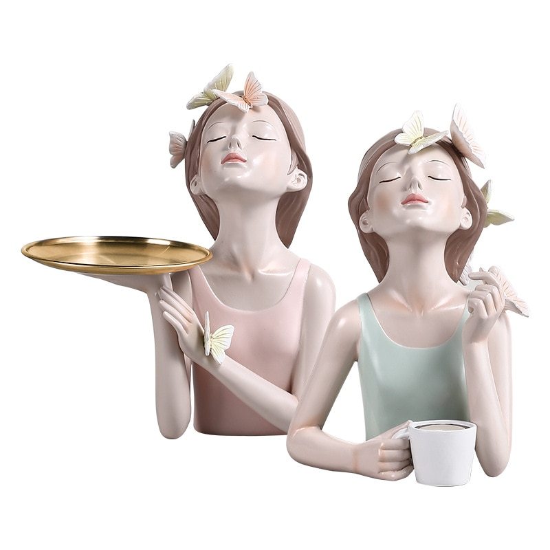 Looking up at the girl resin tray
