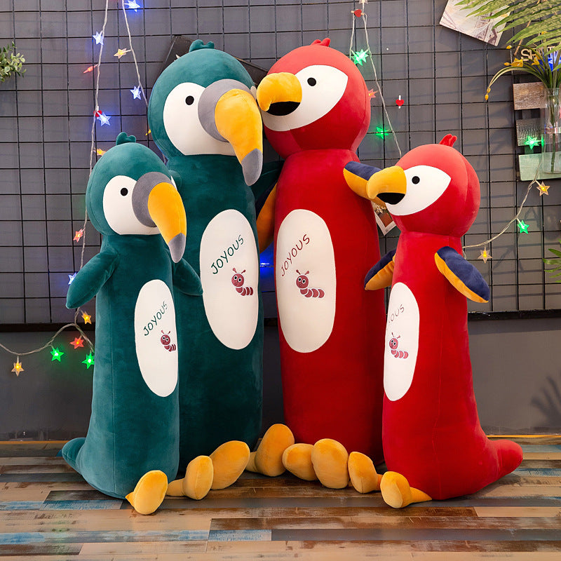 Cute parrot long pillow
