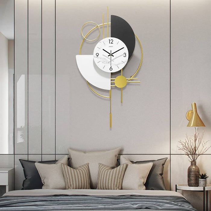 Black & White Clock With Golden Ring 16*30