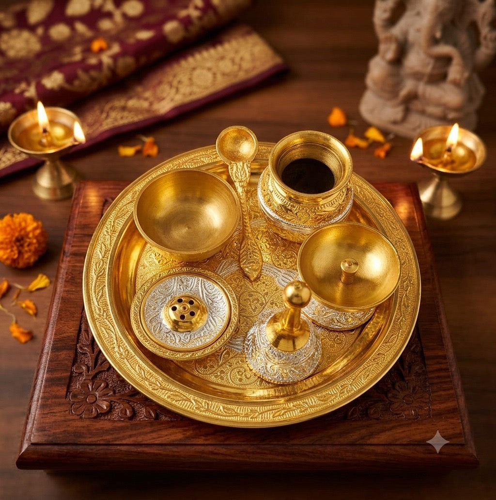 Pooja thali brass