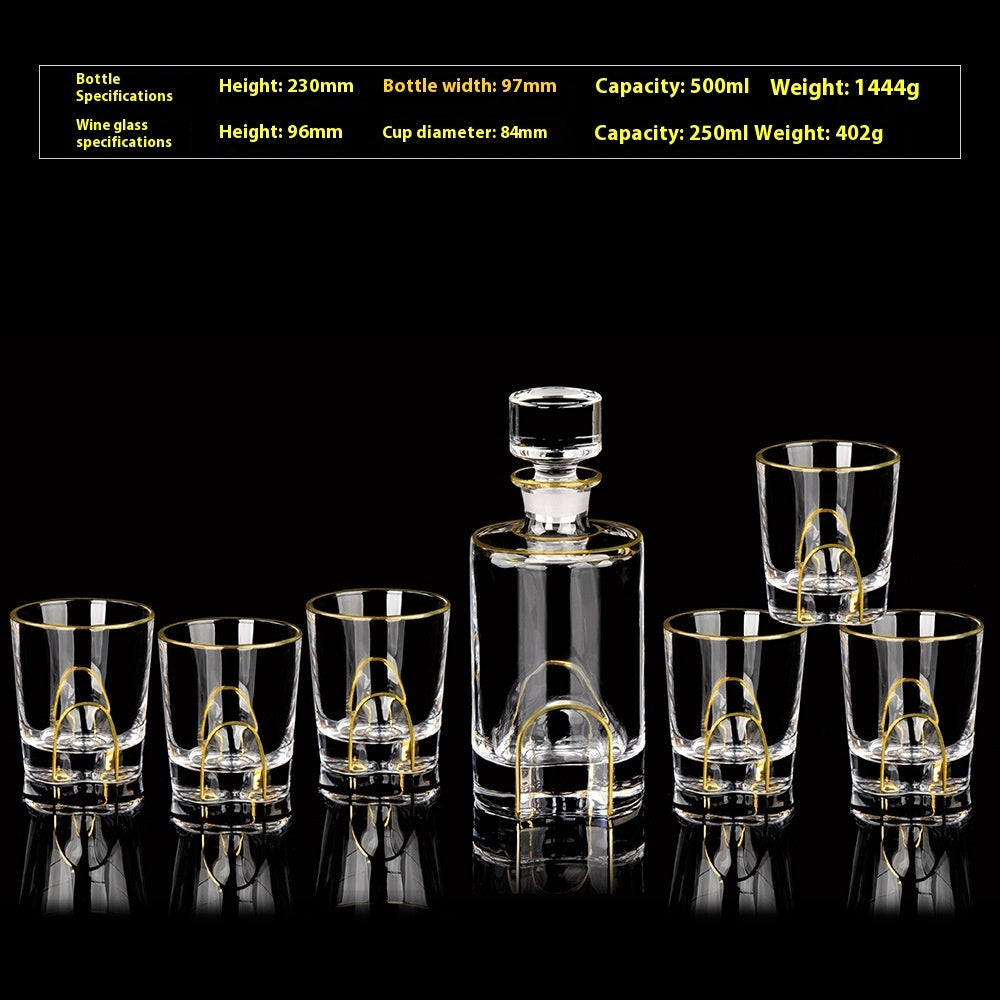 Glass Bottle Wine Glass Household Whiskey Shot Glass Shot Glass Wine Set Suit