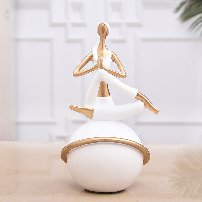 Cute Girl Yoga Ornaments Creative Desktop Decoration Small Jewelry Personalized Yoga Small Ornaments Resin Crafts