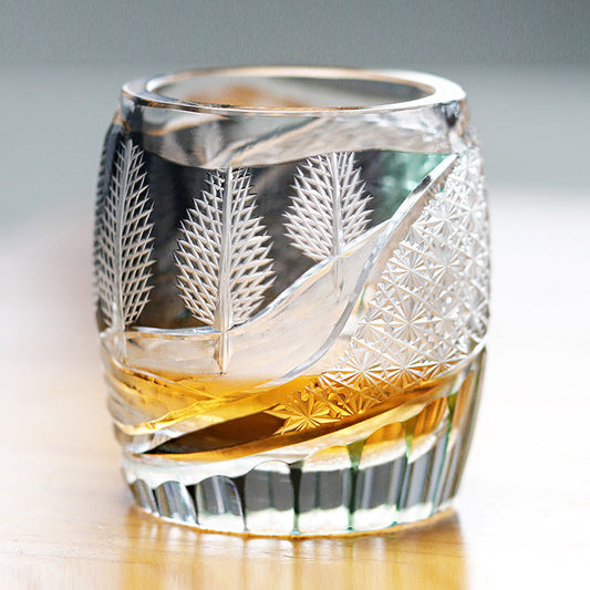 🎁 Japanese-style Edo Cut Hand Carved Crystal Glass Whisky Tumbler Mild Luxury Retro (100% off)