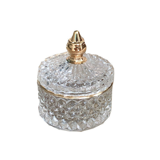 🎁 Luxury Gold Painted Glass Sugar Bowl With Lid Glass Candle Cup (100% off)