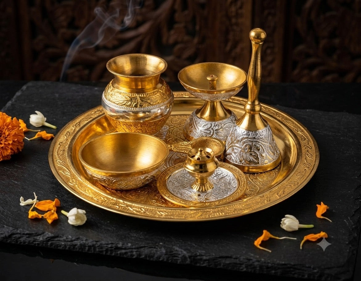 Pooja thali brass