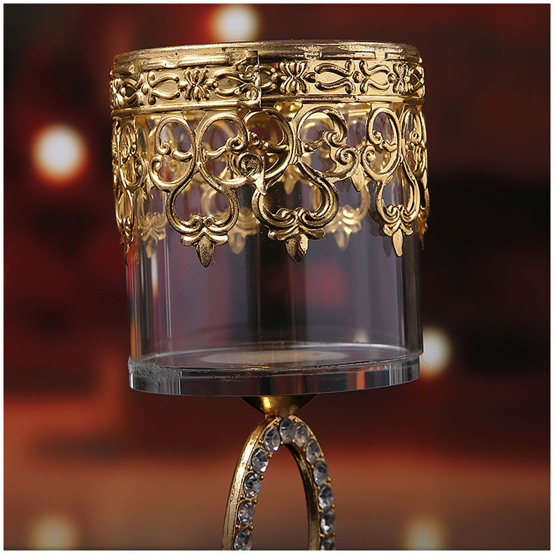 Modern Minimalist Cylindrical Glass Crystal Candle Holder